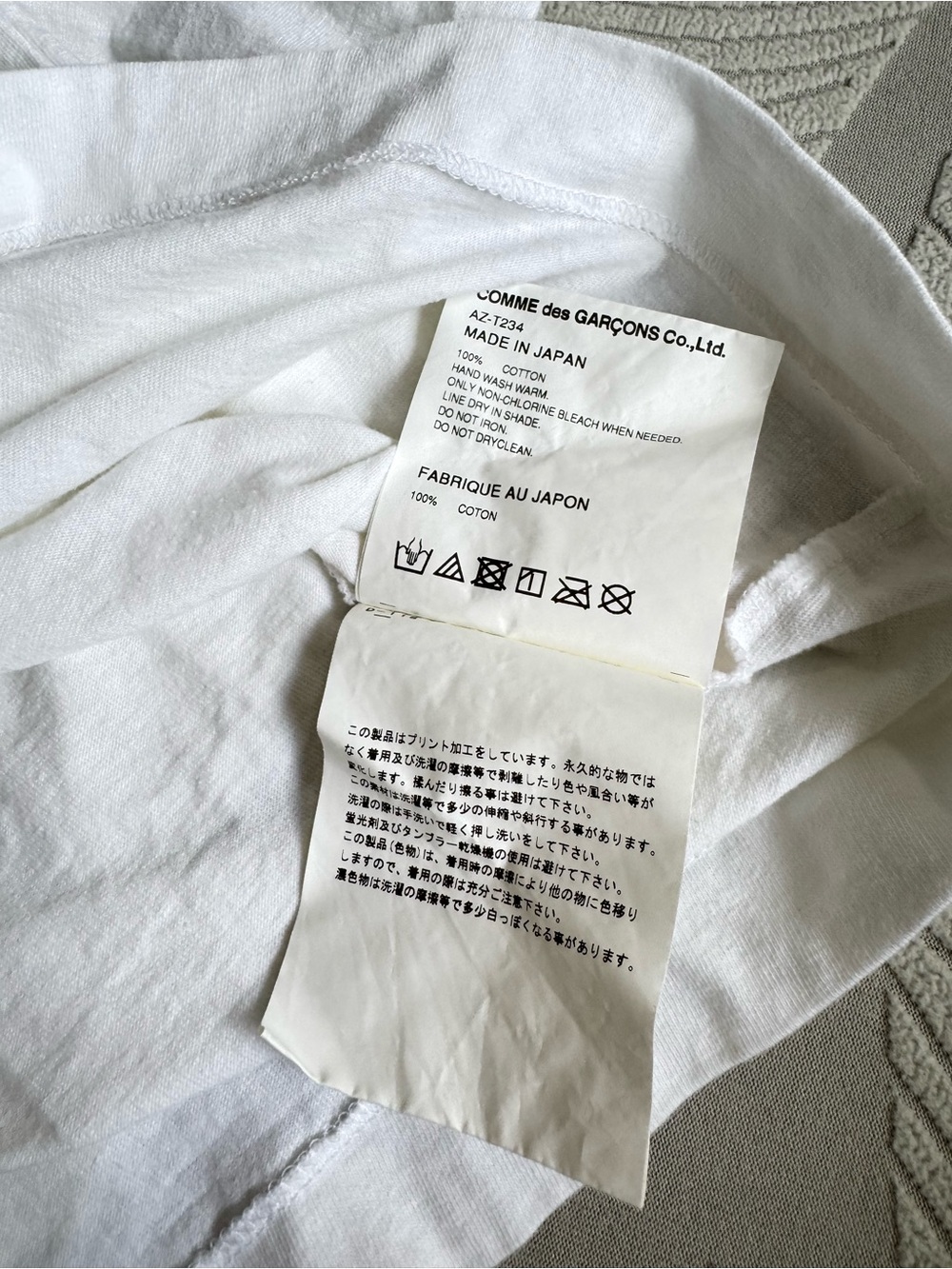 Comme des Garcons PLAY Polka Heart Tee - White, Navy & Red - Picture 5 of 5